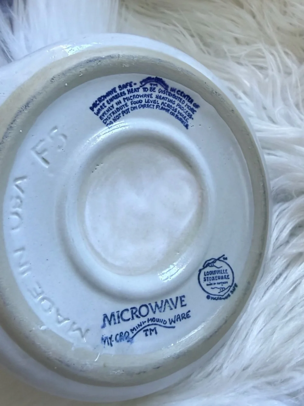 2 Vintage Mini‎ Mount Ware Hot Cold Dip Bowl Set Stoneware Microwave Safe Blue
